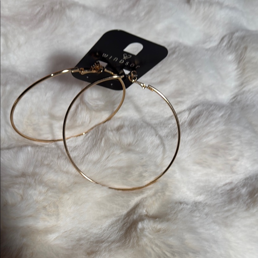 Windsor Chic Gold Hoop Earrings - Picture 4 of 5